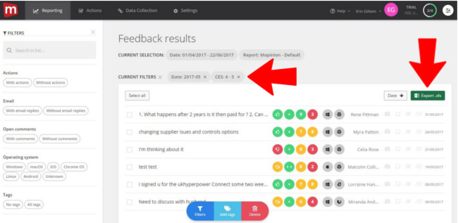 Mopinion: June Product Update - Excel Export