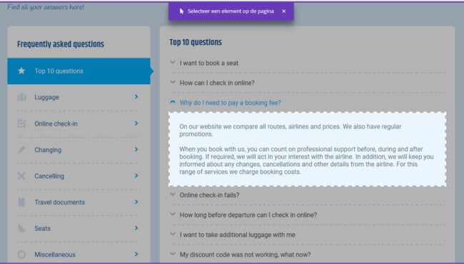 Mopinion: How to use visual feedback for web design - Highlight option on website