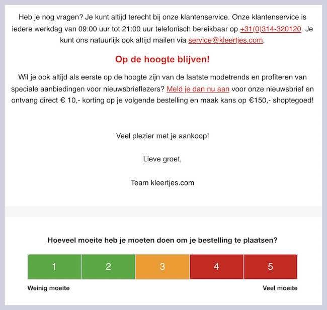 email feedback Kleertjes.com