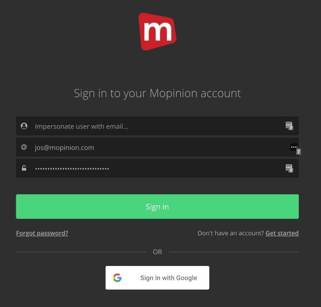 Social login option