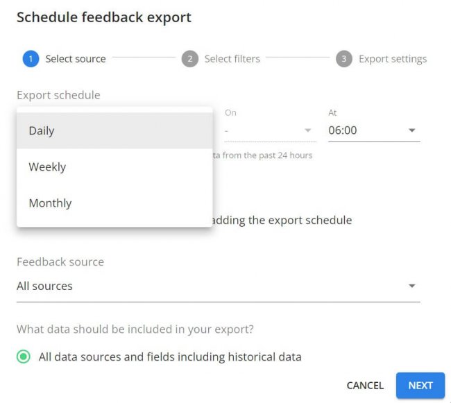 scheduled exports