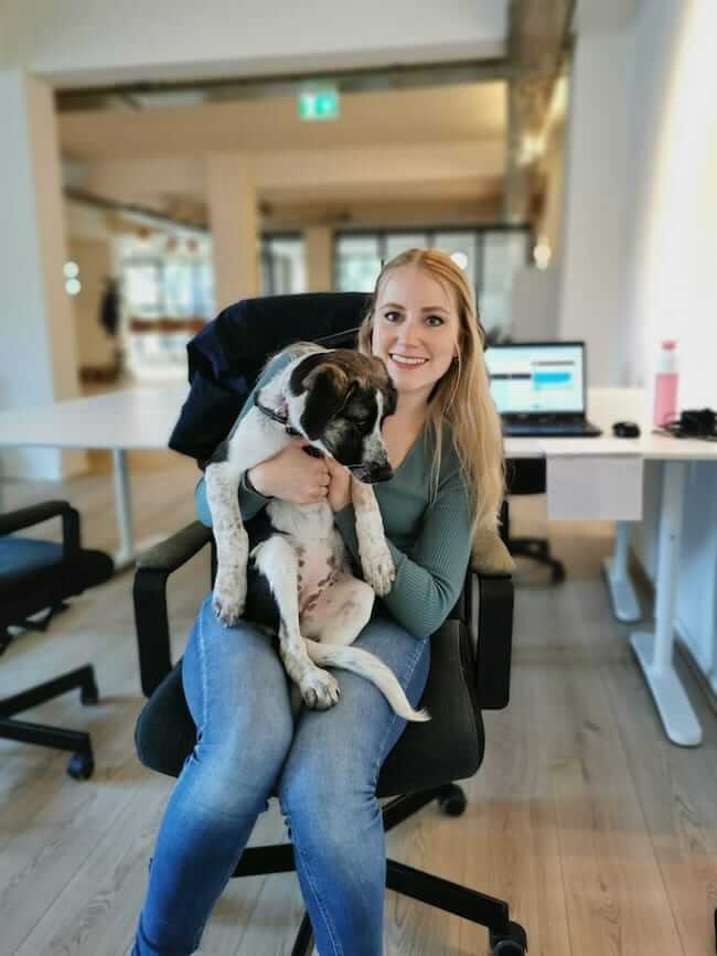 Lynn with dog