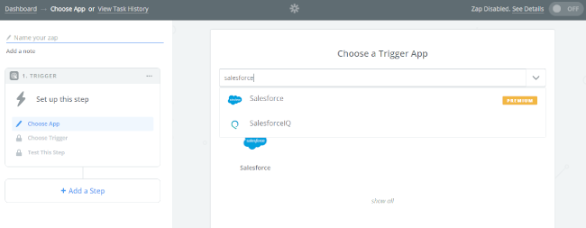 Mopinion: Integrate Mopinion with Salesforce using Zapier - Add Salesforce app