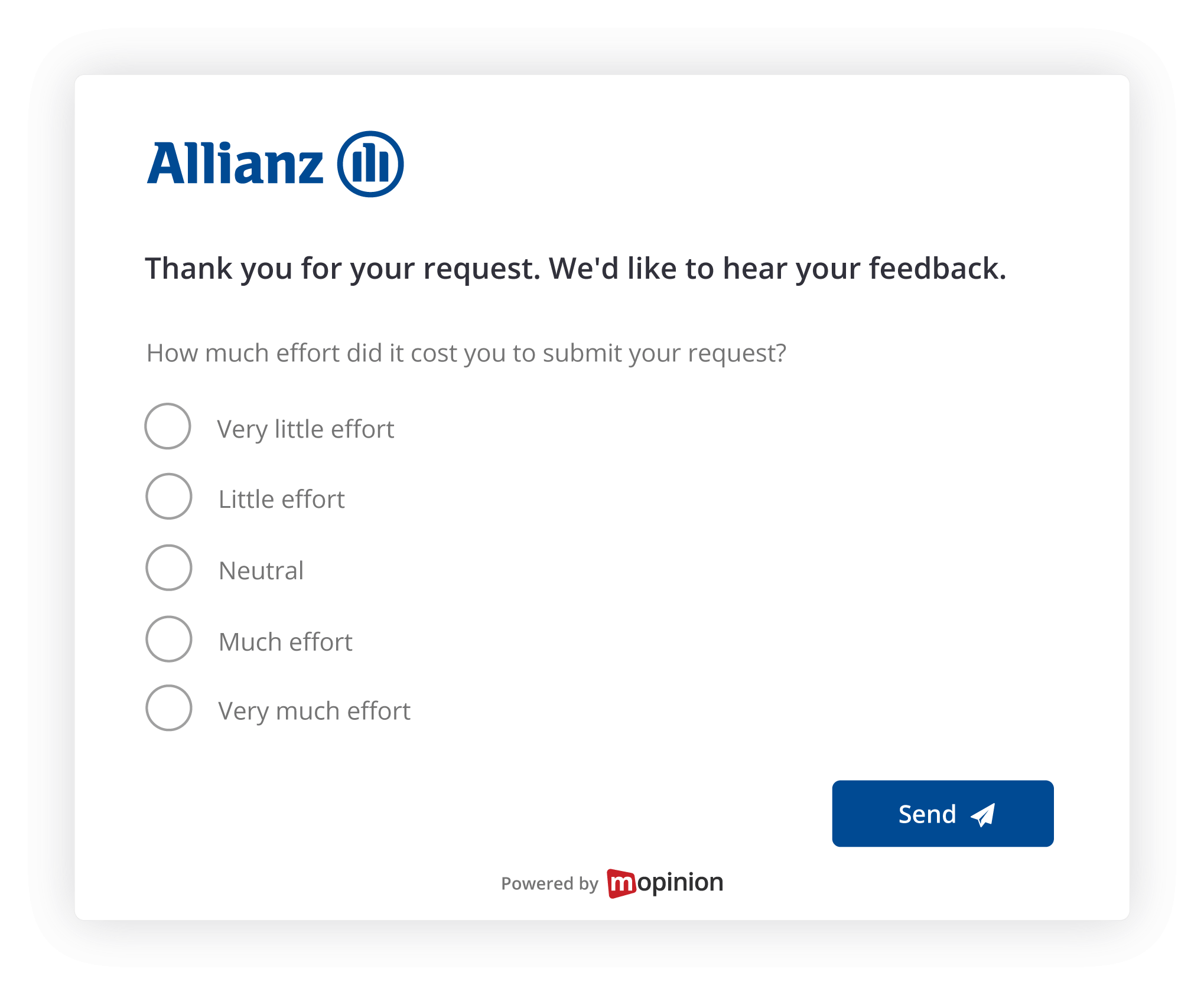 Hoe Allianz Mopinion klantfeedback benut voor conversie optimalisatie - feedback formulier