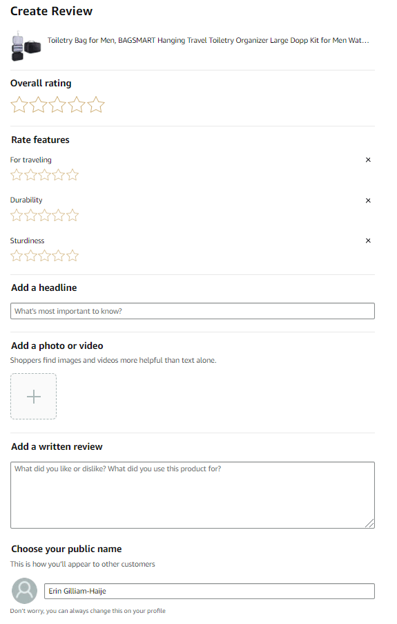 Amazon-create-product-review