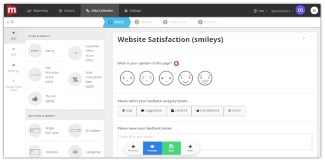 Mopinion: Introducing our new feedback form translation feature - Create new form