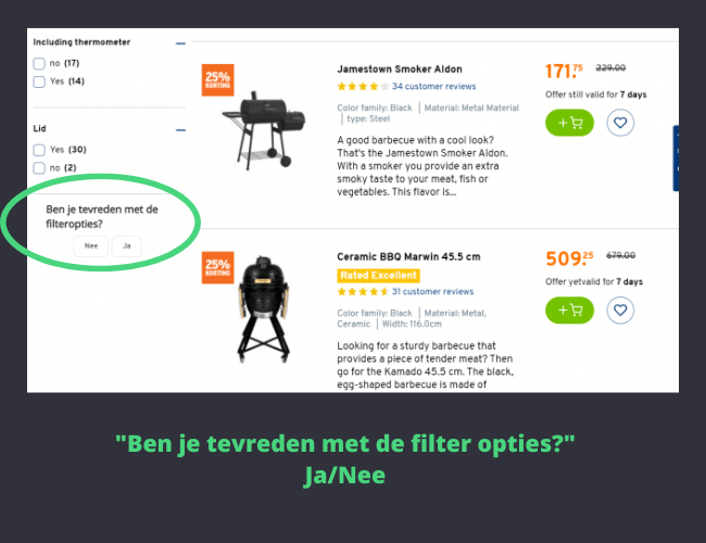 Dutch 45 ecommerce questions Intergamma Search filters
