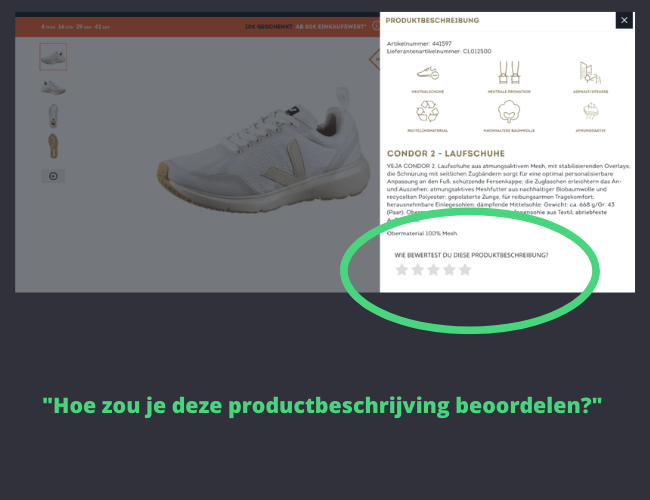 Dutch 45 ecommerce questions SportScheck product feedback