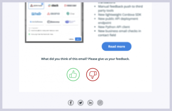 Email feedback example