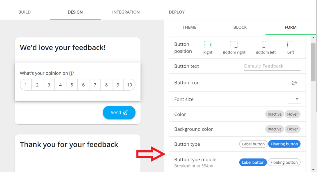 July Product Update: brand new survey flow, Salesforce integration and more - Floating button
