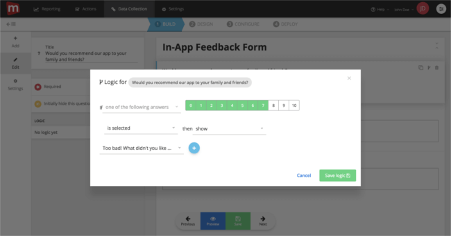 Mopinion: September Product Update - Follow up questions in form logic