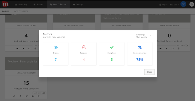 Mopinion: November Product Update: introducing new metrics to monitor your feedback forms - Form Analytics