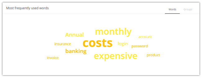 Mopinion: Making Customer Feedback More Actionable with Artificial Intelligence (AI) - Frequently used words