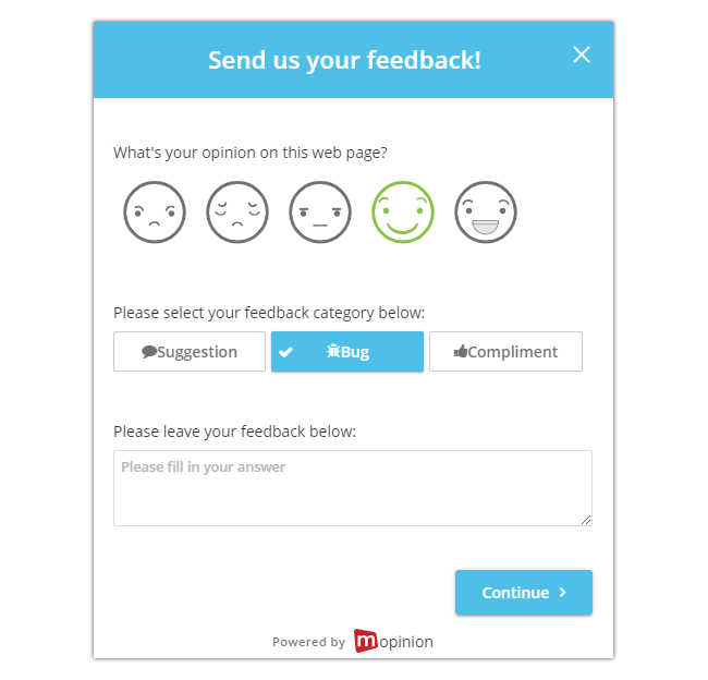 Customer feedback rating survey