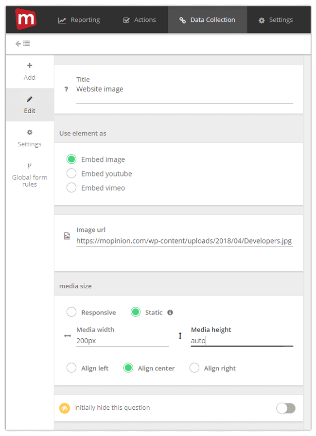 Mopinion: September Product Update - Image set up