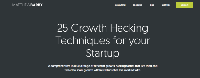 Mopinion: 10 Must-Read Guides for the Aspiring Growth Hacker - Matthew Barby Guide