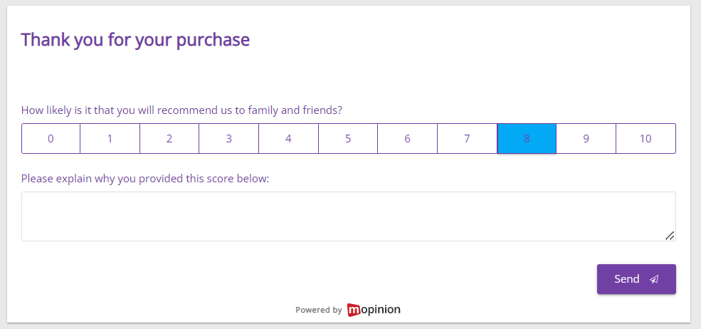 NPS Survey landing page