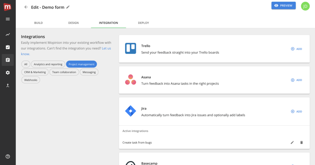 July Product Update: brand new survey flow, single sign-on, Salesforce integration and more - Project management integrations