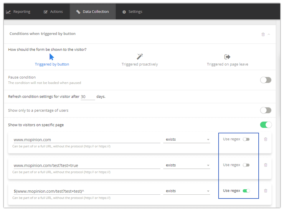 Mopinion: September Product Update - Regex switch works automatically