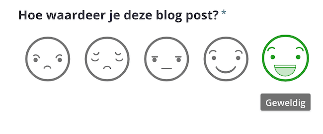 mening feedbackformulier smiley