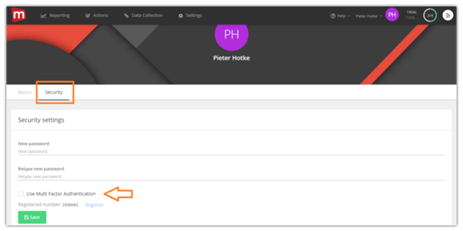 Mopinion: Mopinion adds extra security layer with Two Factor Authentication - Security Settings