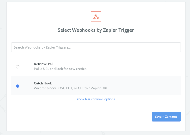 Mopinion: How to integrate user feedback data with Zapier (using Mopinion webhooks) - Select Catch hook