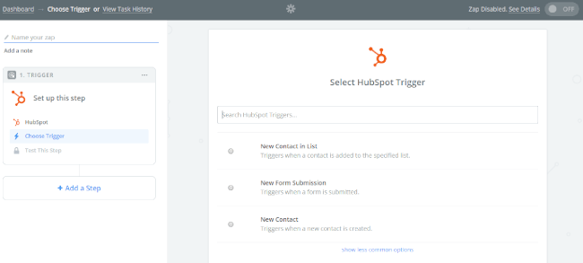 Mopinion: Integrate Mopinion with HubSpot CRM using Zapier - Select HubSpot trigger