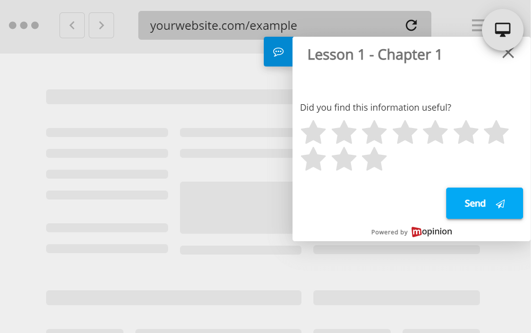 Feedback per e-learning lesson