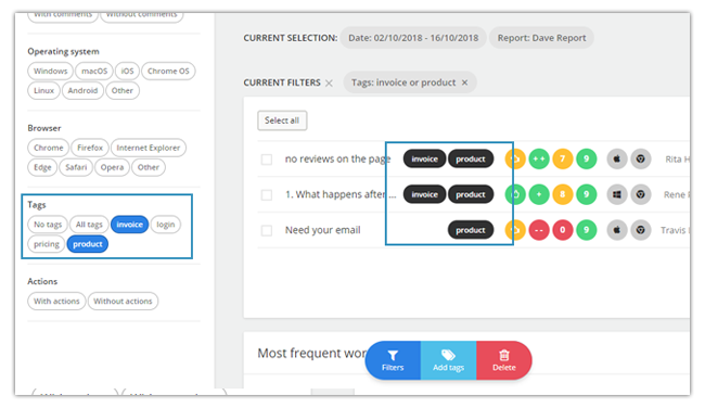 Mopinion: November Product Update: introducing new metrics to monitor your feedback forms -  Tags