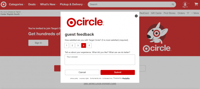 Target Circle feedback