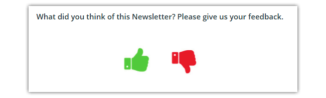 Thumbs icon in newsletter email survey