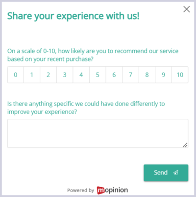Examples of transactional NPS survey