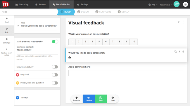 Mopinion: GDPR Readiness: New Data Masking Options for Visual Feedback - Mask elements