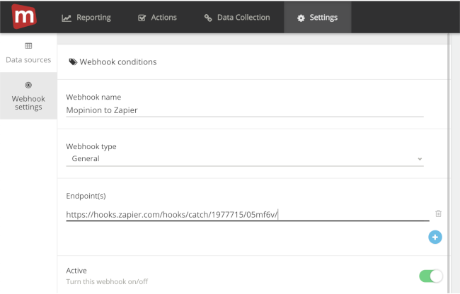 Mopinion: How to integrate user feedback data with Zapier (using Mopinion webhooks) -  webhook conditions in mopinion