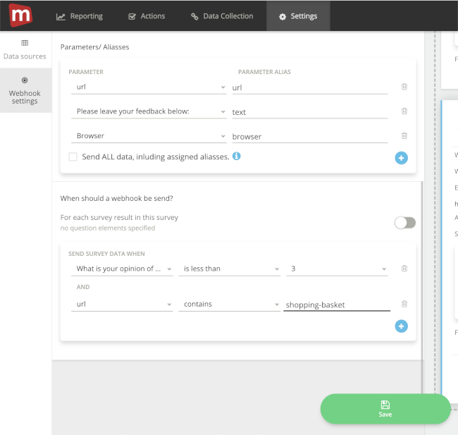 Mopinion: How to integrate user feedback data with Zapier (using Mopinion webhooks) -  webhook parameters in mopinion