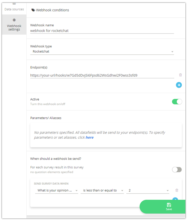 Mopinion: Mopinion note integrates with chat software solution Rocket.Chat - Webhook with endpoint